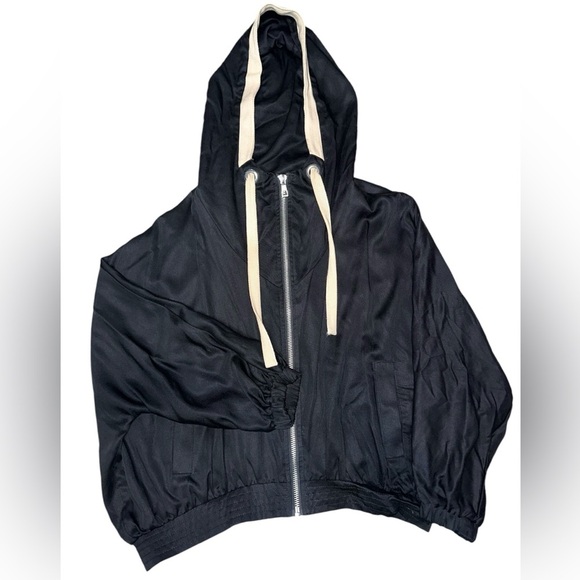 ZARA Women’s Black Oversize Hooded Jacket Size M - Picture 1 of 7